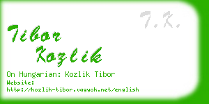 tibor kozlik business card